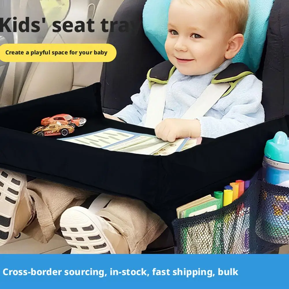 Car Seat Travel Tray For Kids Safety Seat Play Table Organizer Foldable Multiple Pockets  Car Storage Table For Dining Drawing