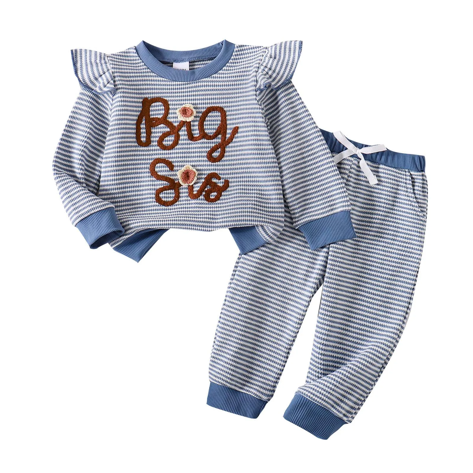 

2025 Baby Clothes for Girls Comfortable And Breathable Long Sleeved Cute Letter Embroidery Two Piece Set Toddler Girl apparel