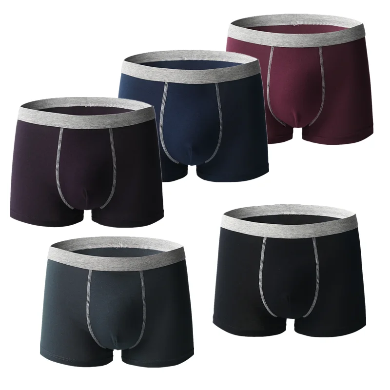 

5 Pcs Large Size Boxer Briefs Shorts Undies Men Underwear Undershorts Panties Bigger Cotton Boy Antibacterial Fabric Underpants