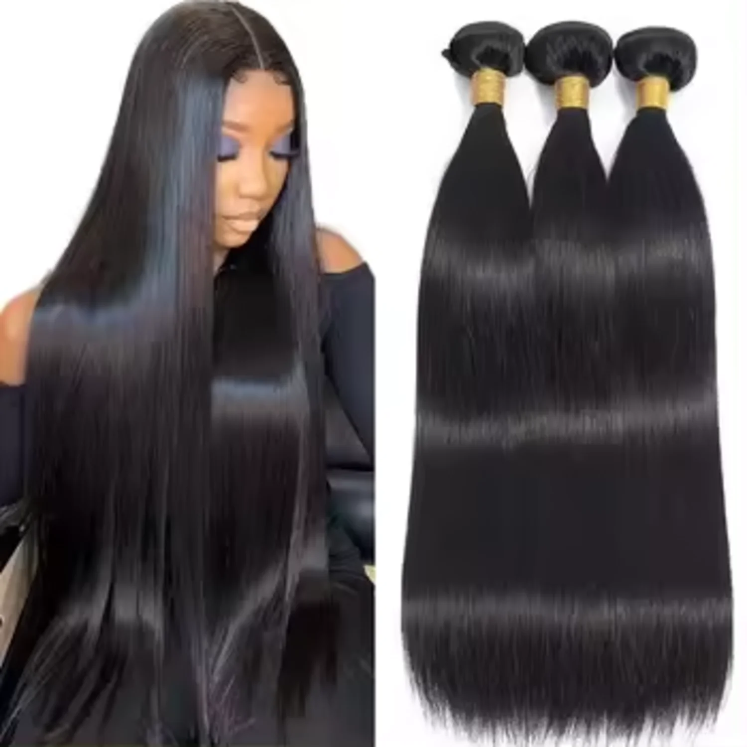 Brazilian 30 40 Inch Raw Virgin Unprocessed 100% Human Hair Extensions Bone Straight 3 4 Bundles Double Weft Bulk Braiding Hair