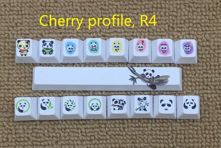 

Panda image keycap Cherry profile PBT Dyesub printing for mx Mechanical keyboard