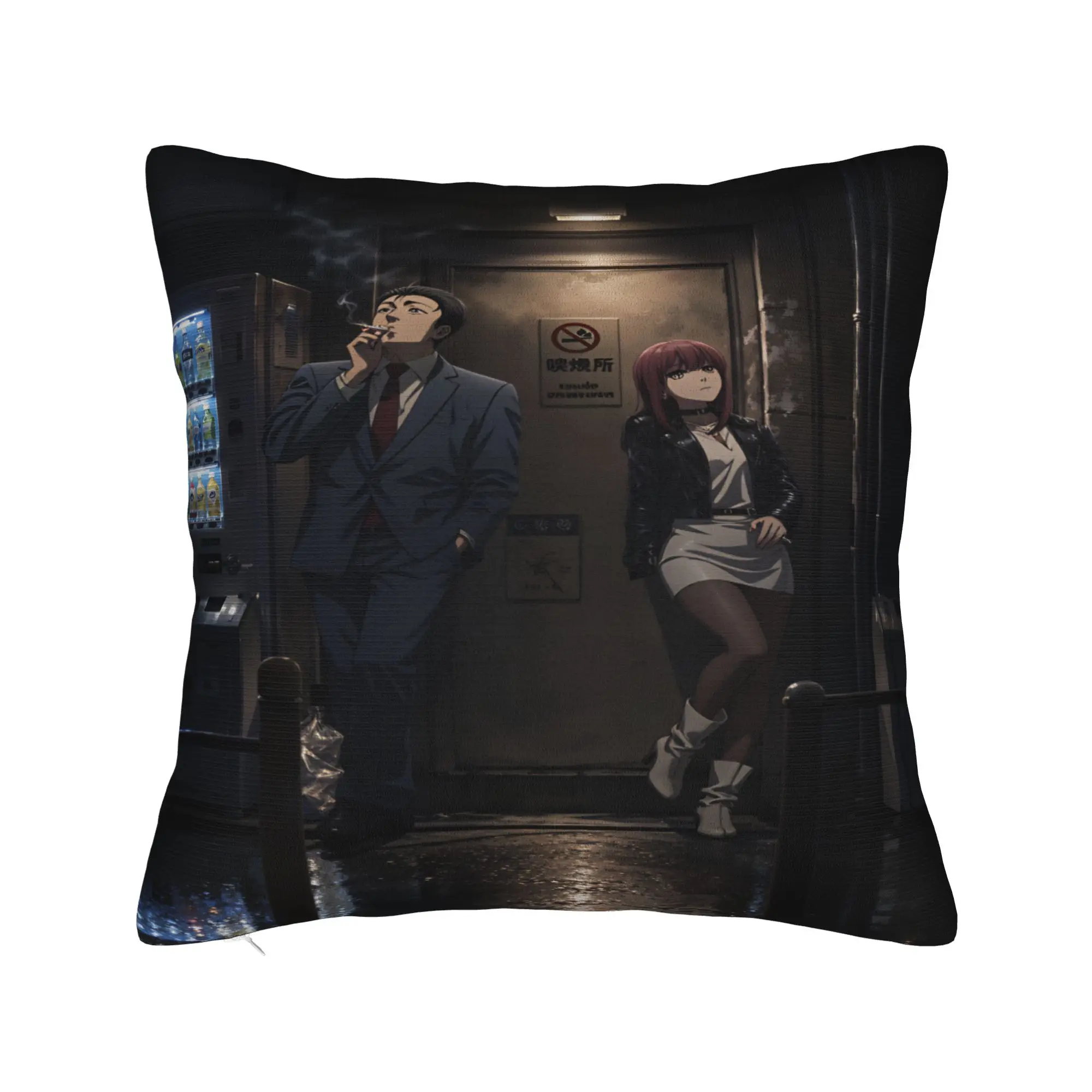 Pillow Cover Smoking Behind Supermarket Yamada  Kawaii Pillow Case For Living Room Chair Pillowcases