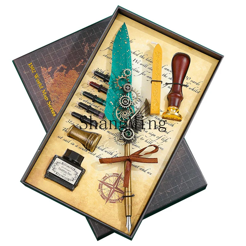 

DSA quill stationery set, retro quill gift box, Valentine's Day gift for boyfriend and girlfriend