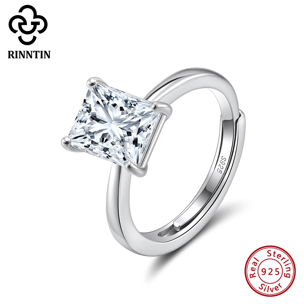 

Кольцо Rinntin с настоящим муассанитом, обручальное кольцо с бриллиантом 1-4 карата, регулируемое серебро 925 пробы, роскошные ювелирные изделия высокого качества SMOR05