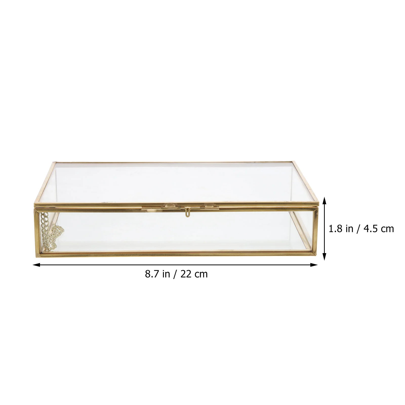 Transparent Jewelry Box Boxes Desktop Case Hinged Cover Supplies Copper Delicate Organizer Miss with Lid Glass Earring