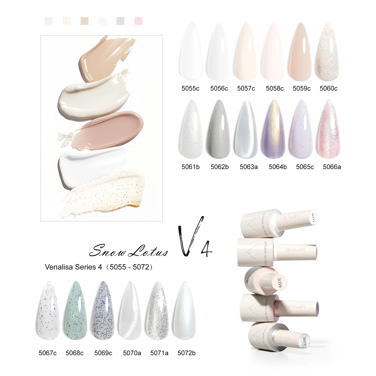 1pc Venalisa Nail Gel Polish Milky White Semi Transparent Hema Free Soak Off UV LED Gel Varnish Soft Brush Round Shape Pigment