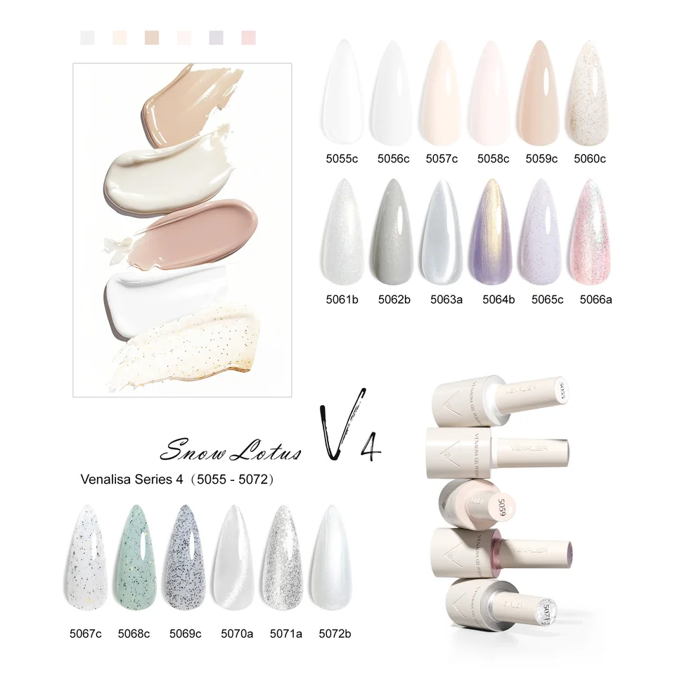 Esmalte en gel Venalisa 1 pieza blanco lechoso semitransparente libre de HEMA UV LED gel de uñas pincel suave redondo pigmento 2