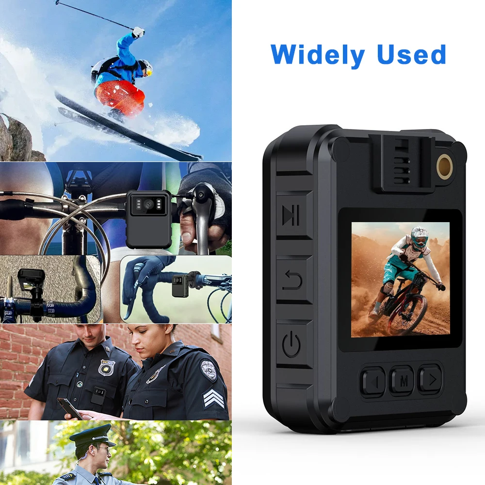 Minicámara deportiva 4K HD con WiFi, videocámara impermeable para exteriores, aplicación de la ley, visión nocturna, VCR, Clip trasero de mano,