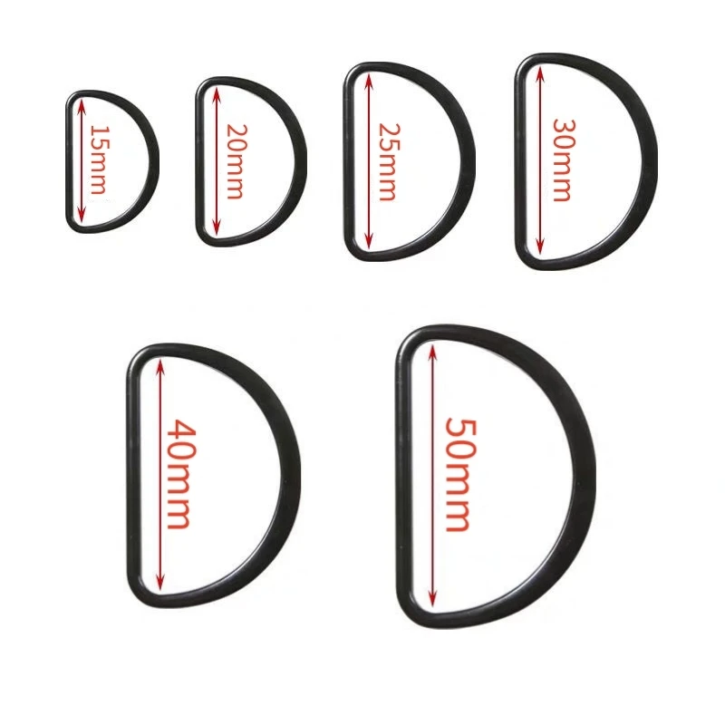 10Pcs/lot 15-50mm D Ring Buckle Connection Alloy Metal Buckles Half Loop for Handbag Strap Shoes Bag Belt Accessories DIY Crafts