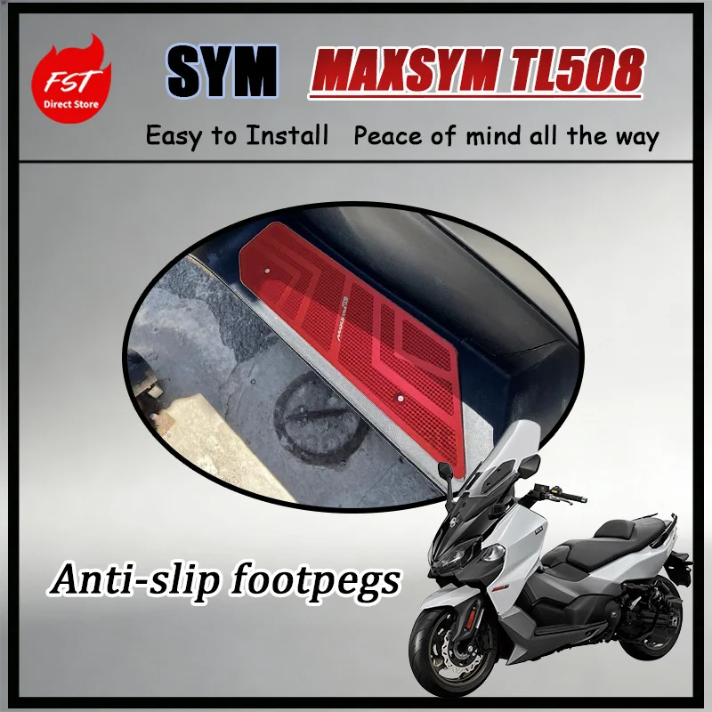 FOR Premium CNC Anti-Slip Foot Pegs Plate for SYM MAXSYM TL500TL508 Thickened Reinforced Structure Precision Cut Import Footrest