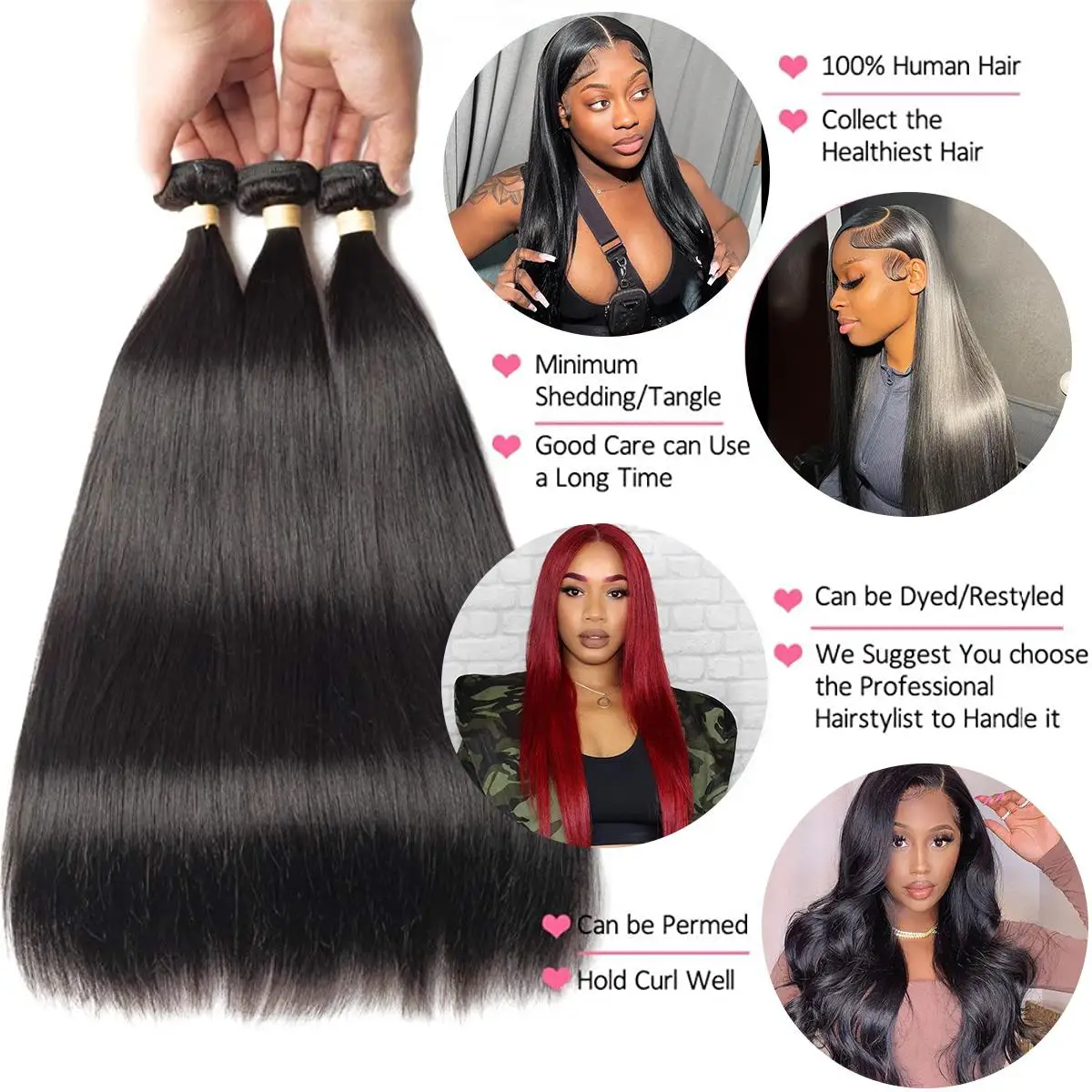 Großhandel 30 34 Zoll menschliches haar bundles Groß Peruanische Knochen Gerade Bundles Remy Haar Weben Band In 100% Menschliche HairExtension