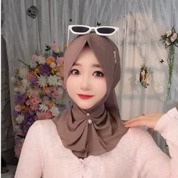 Moslem Islam Cheap Plain Instant Turban Hijabs With Buckled