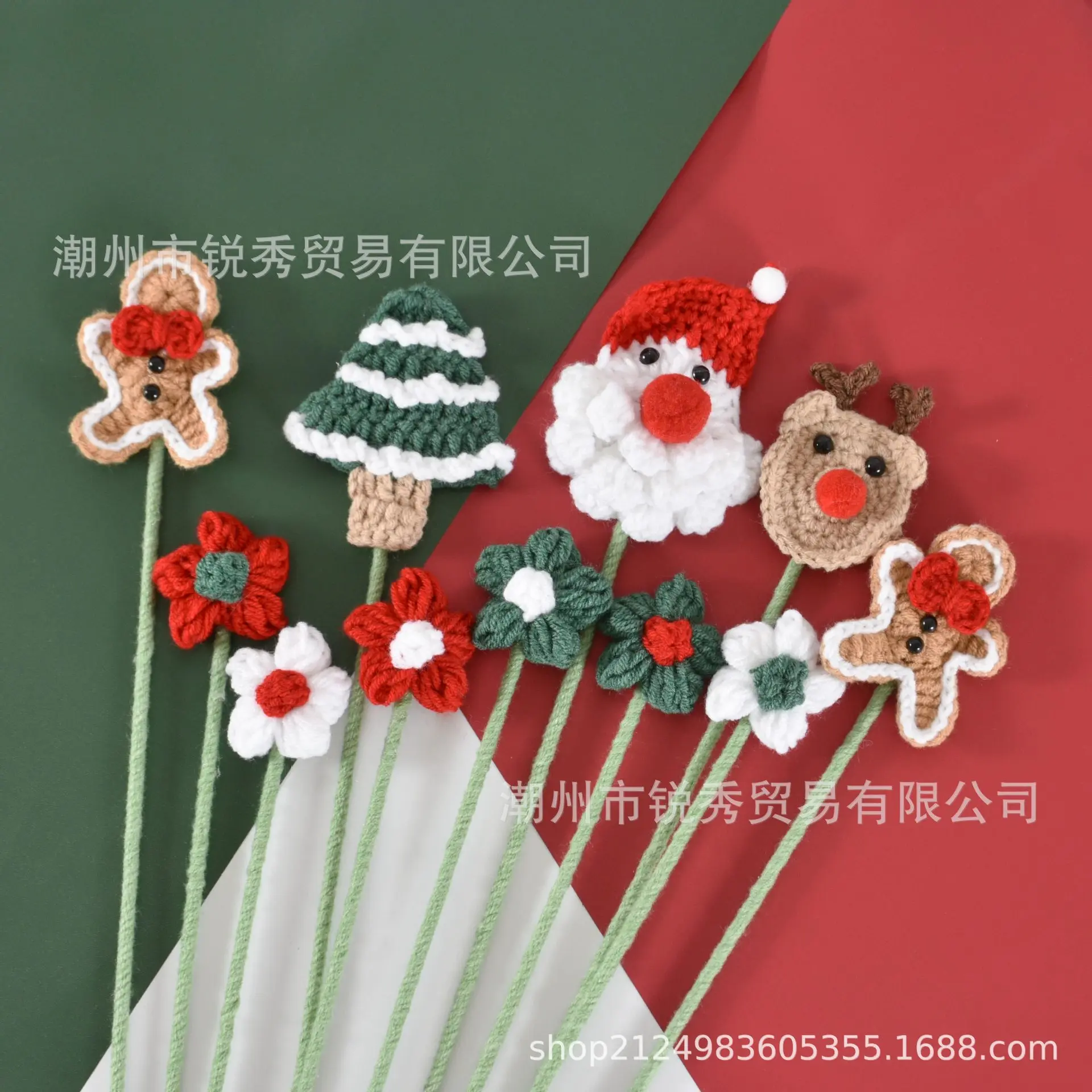 

Wool hand-woven Christmas bouquet accessories Christmas Tree Christmas Eve Creative gift Santa Claus decoration