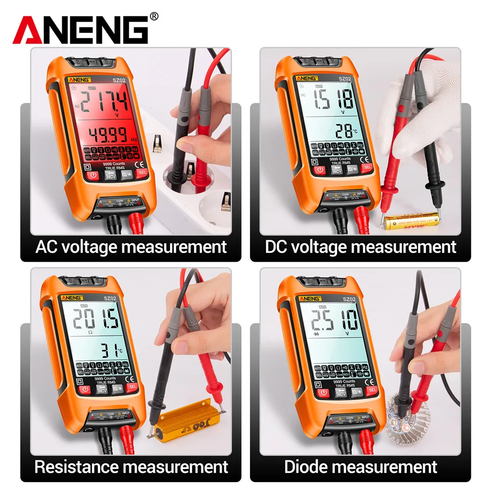 ANENG SZ01/SZ02 Diode Tester Professional Digital Multimeter True RMS Smart AC/DC Current Voltage Auto Range Multimetres Tools