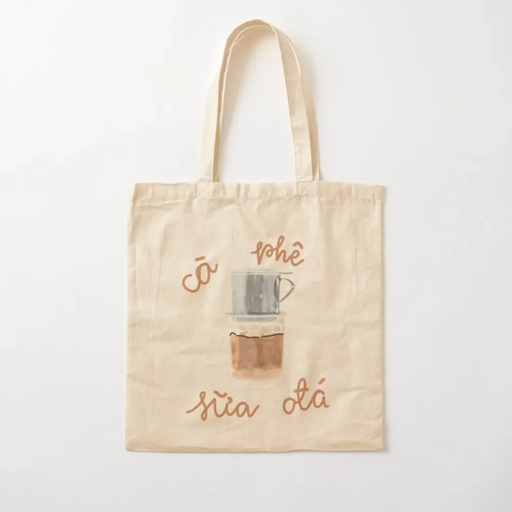 Watercolor Vietnamese Iced Coffee (Ca phe sua da) Tote Bag Canvas bag for women large size bags Shopping bags