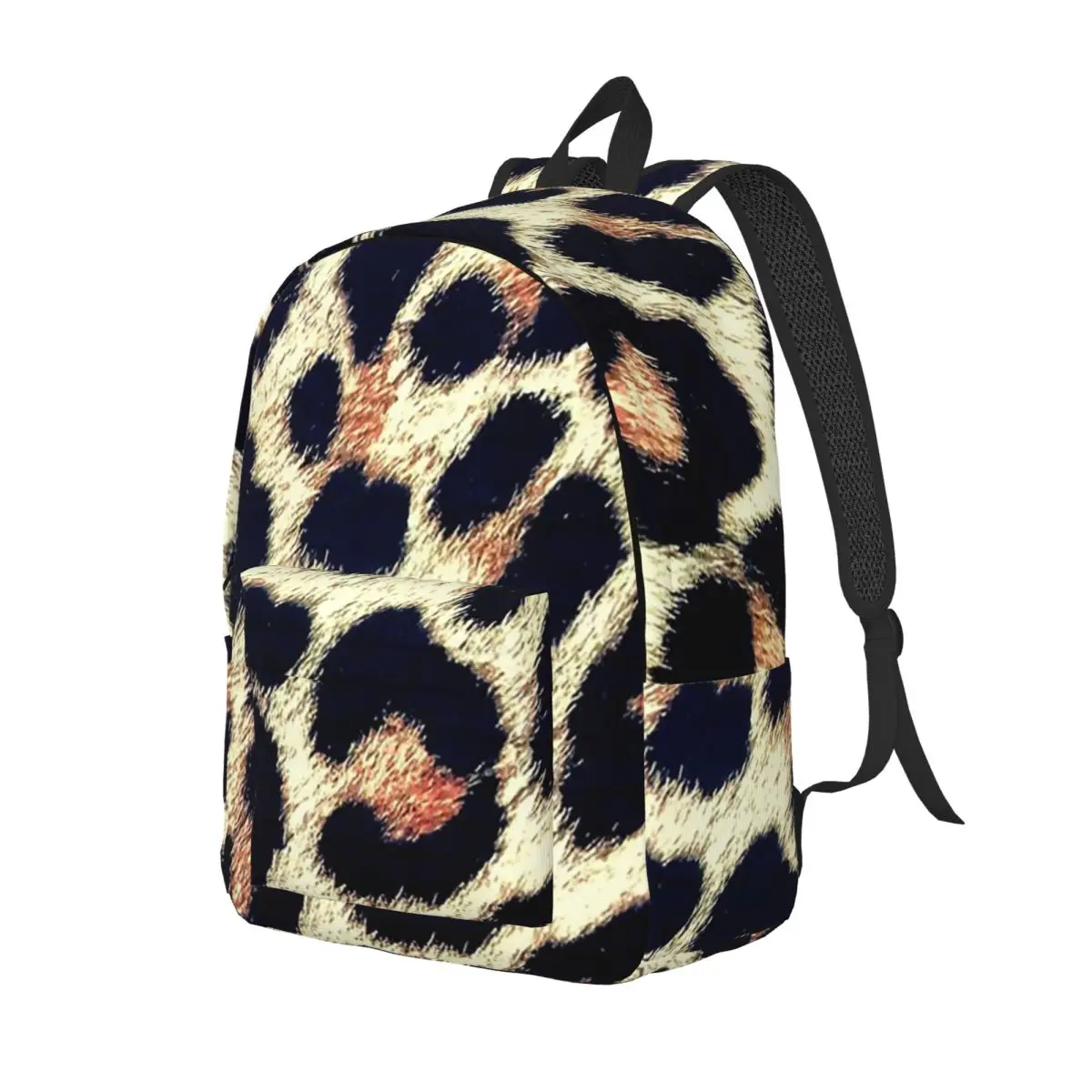Leopard Print - Beautiful Faux Pas Leopard Print Student Backpack School Bag Hiking Travel Daypack Fashion Bookbag Shoulder Bags