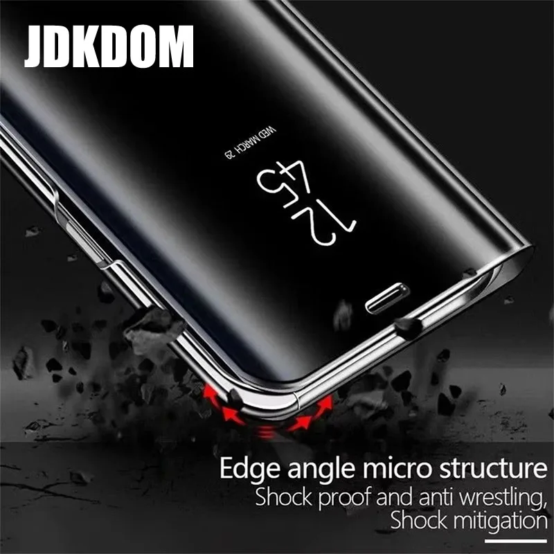 JDKDOM حافظة هاتف جلدية قابلة للطي بمرآة ذكية لهاتف Xiaomi Poco M6 X6 F6 X7 Pro غطاء حماية مقاوم للصدمات لهاتف Xiaomi Poco C75 C65 #6