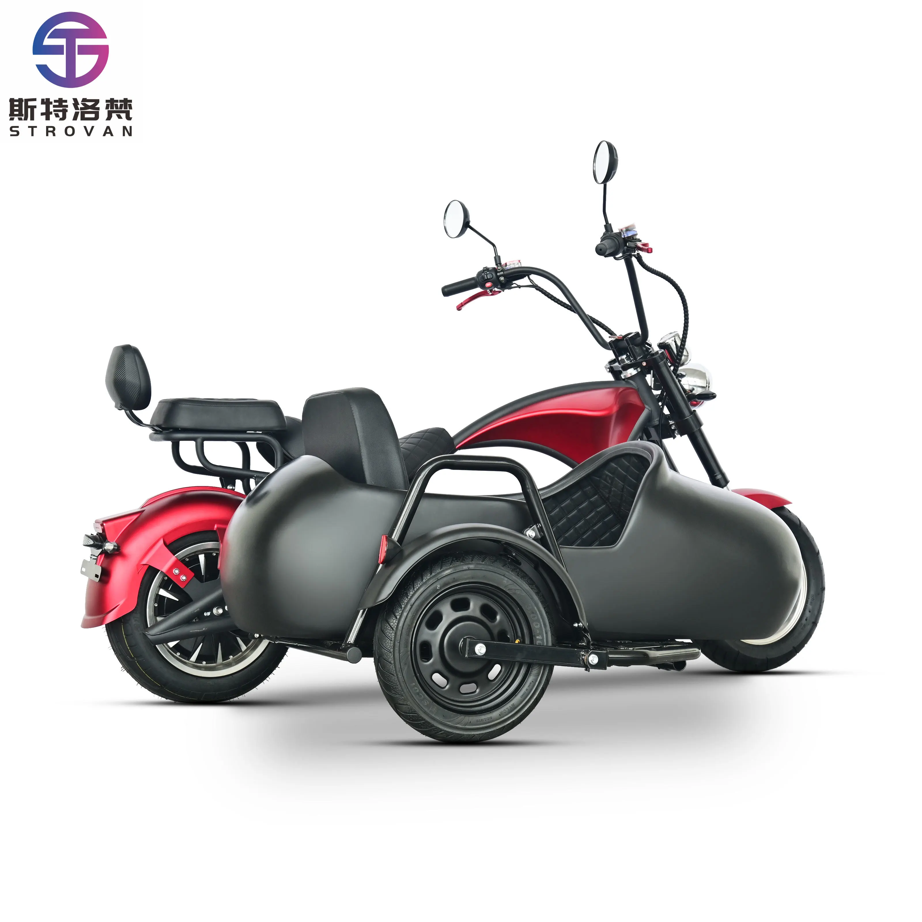 Fashion Sidecar 3000W Citycoco Scooter Passenger Seat for Adult Pet Child-Friendly Powerful E-Motorcycle