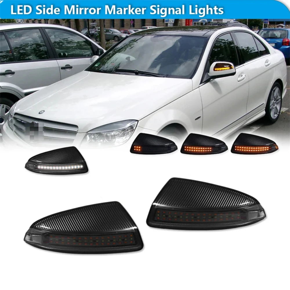 

Для Mercedes Benz Viano/Vito Bus W639 C-Class W204 S204 Динамический янтарный светодиодный передний боковой вид с указателями поворота и белый DRL