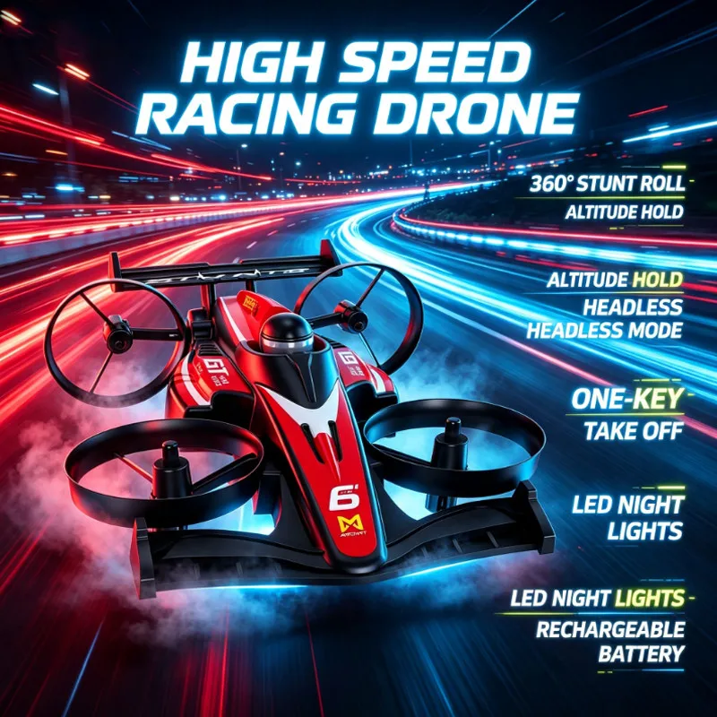 2026 YL61 Racing Car Land-Air Dual-Use 2.4G RC Toy 2-in-1 Design 360° Rolling Remote Control Quadcopter Drone For Kid Adult Toys