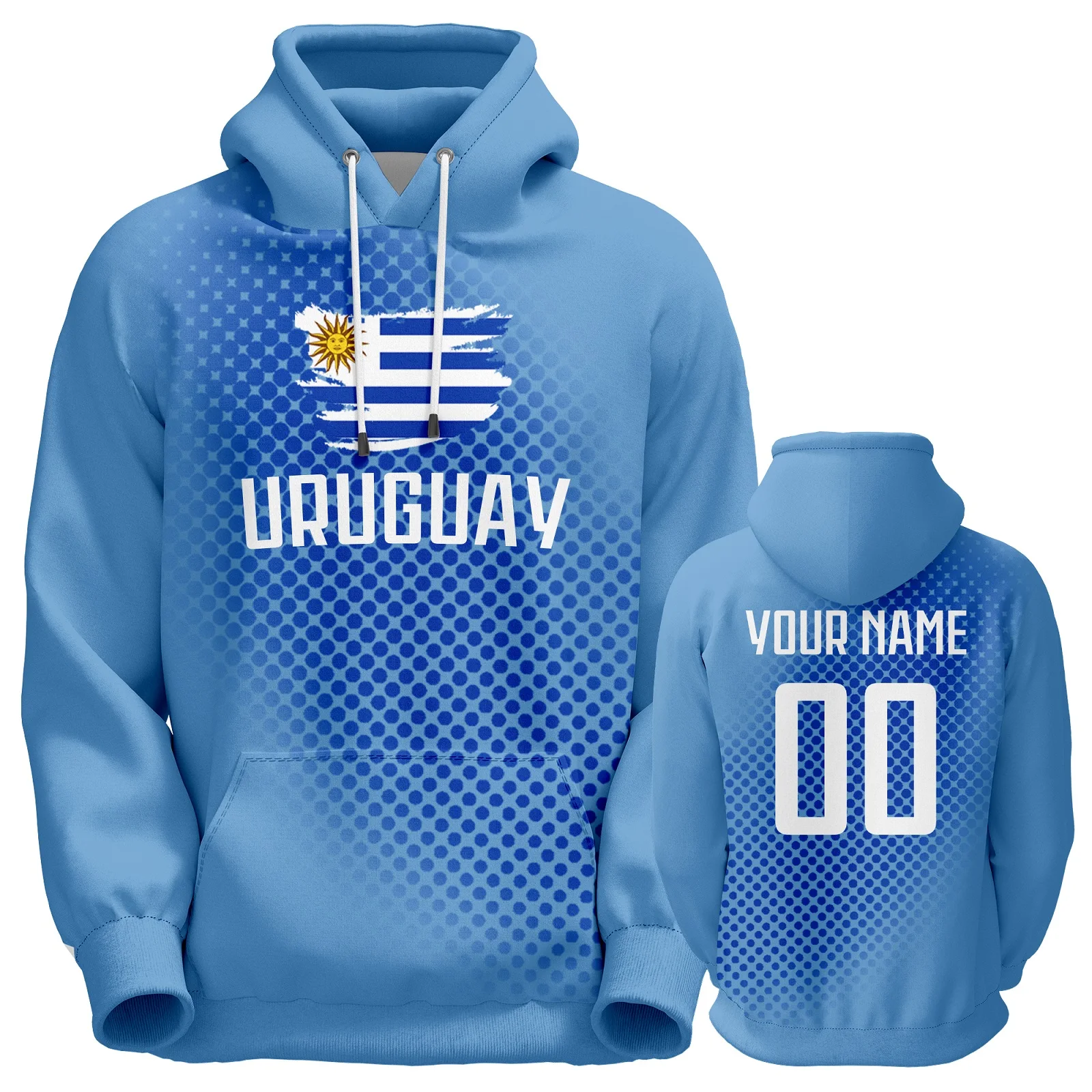 Custom Uruguay Soccer Sweatshirt for Men Women Youth Fans Gift Football Team Sweatshirt Personalized Any Name Number S-5XL