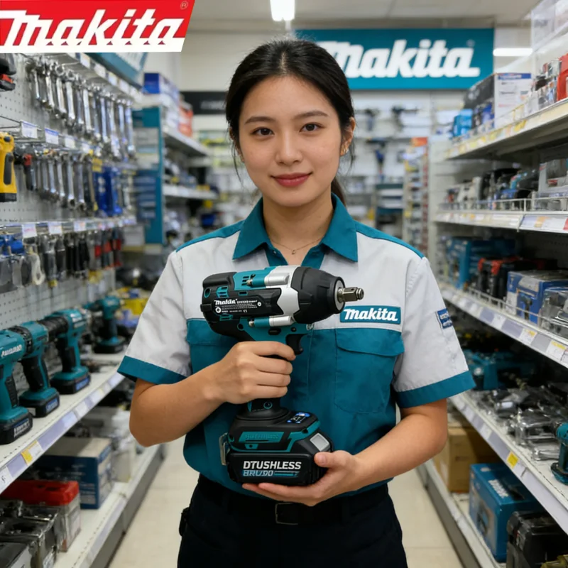 Original Makita 18V Lithium-Ion Battery,Makita DTW700 Brushless Cordless Impact Wrench High Torque Professional Power Tool