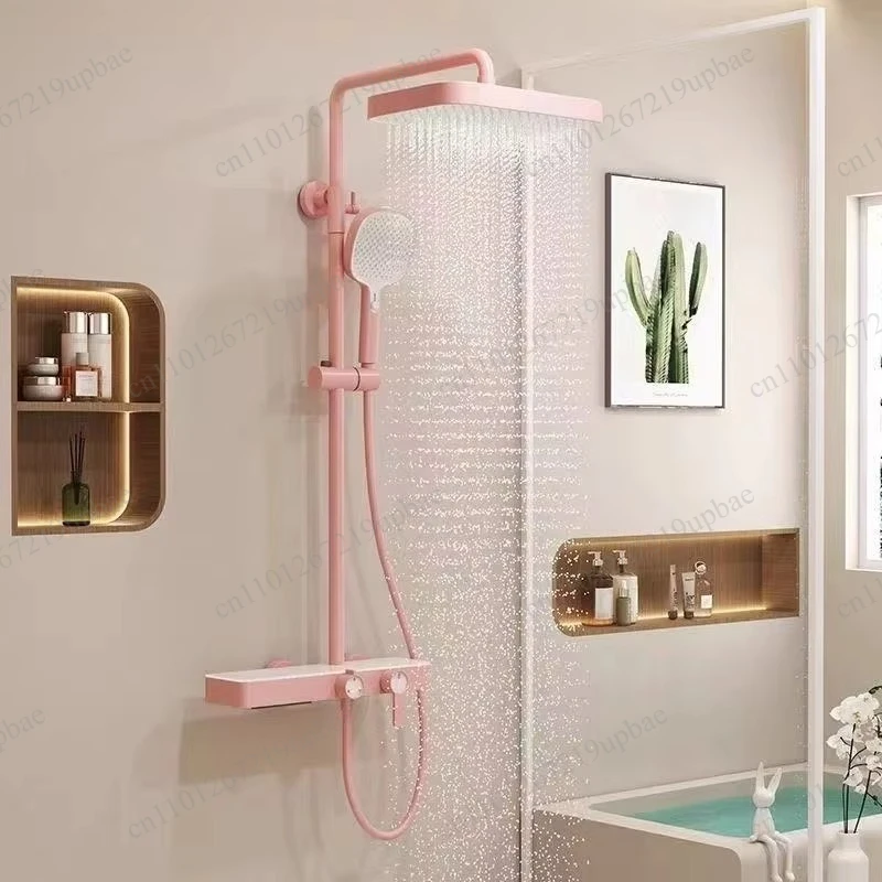 Cartoon Princess Shower Head Set, Solid Copper & 304 Stainless Steel Shell, Lifting Rotatable Bathroom Shower Fixture