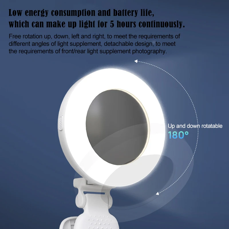 led ring light for phone light clip light for video shooting led light for video led for cell phone Mirror for selfie light