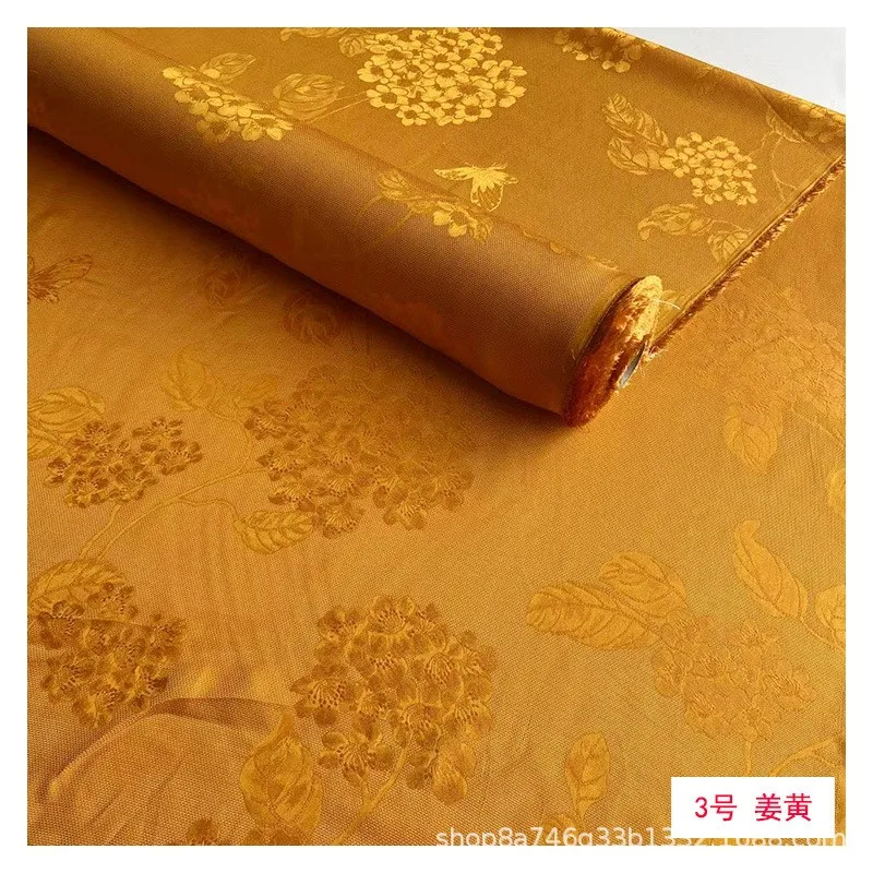 Full-hole hollowed-out silk flower-patterned fabric new Chinese-style jacquard for cheongsam and Hanfu tops