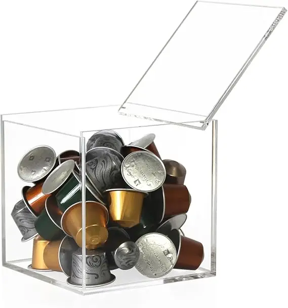 

Прочный прозрачный акриловый держатель для капсул для кофе, органайзеры, защита от пыли, прозрачная коробка для хранения капсул-офис, стеллаж для домашнего использования