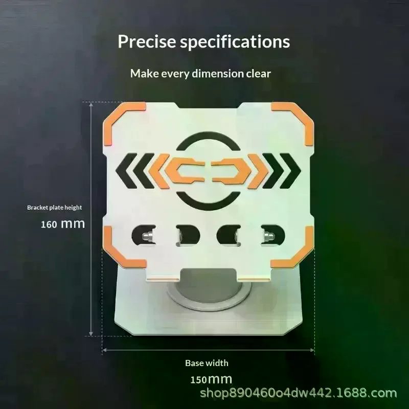 Foldable Tablet Stand Height-Adjustable 360° Rotating Cellphone Holder Anti Slip Heat Dissipation Tablet Riser Gaming Use