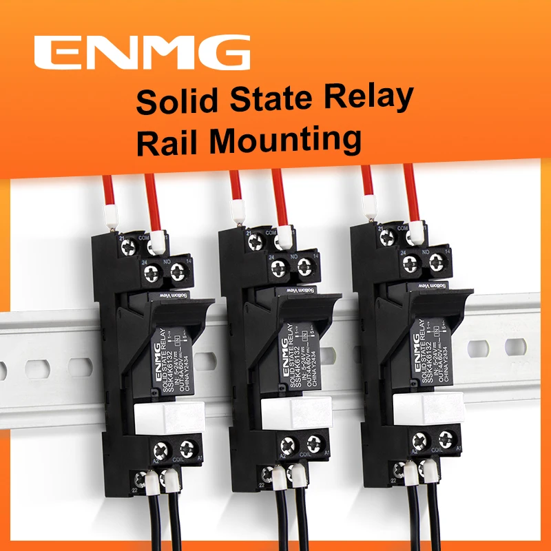 ENMG SSK10D Solid State Relay DIN Rail Mount DC Control AC Output SSR Module 5V 24V LED Opto Isolation Slim Type