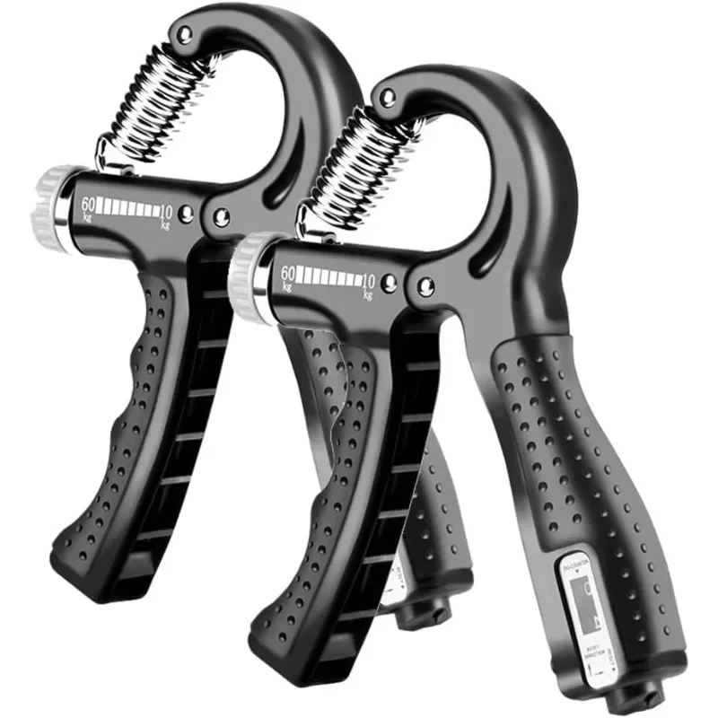 11~132lbs Hand Grip Trainer Adjustable Resistance Finger Wrist Strength Workout Gripper,R-type Counting Hand Grip,Home Fitness