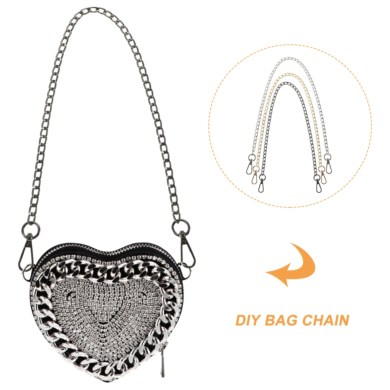 

3Pcs Stylish Shoulder Bag Chain Strap Replacement Detachable Purse Handbag Accessories DIY Crossbody Bag Chain Durable