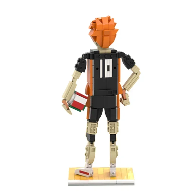 Moc-haikyuu-子供のための漫画のビルディングブロック,バレーボールのためのおもちゃ,大きなヘッドモデル,DIY,誕生日プレゼント