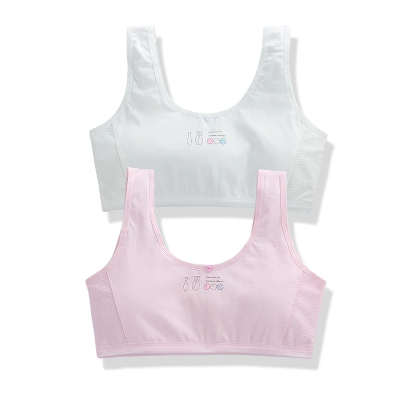 Teenage Girl Girls Sports Bra Underwear Kids Training Bra Cartoon Vest Bras Children's Breast Care 8-14years