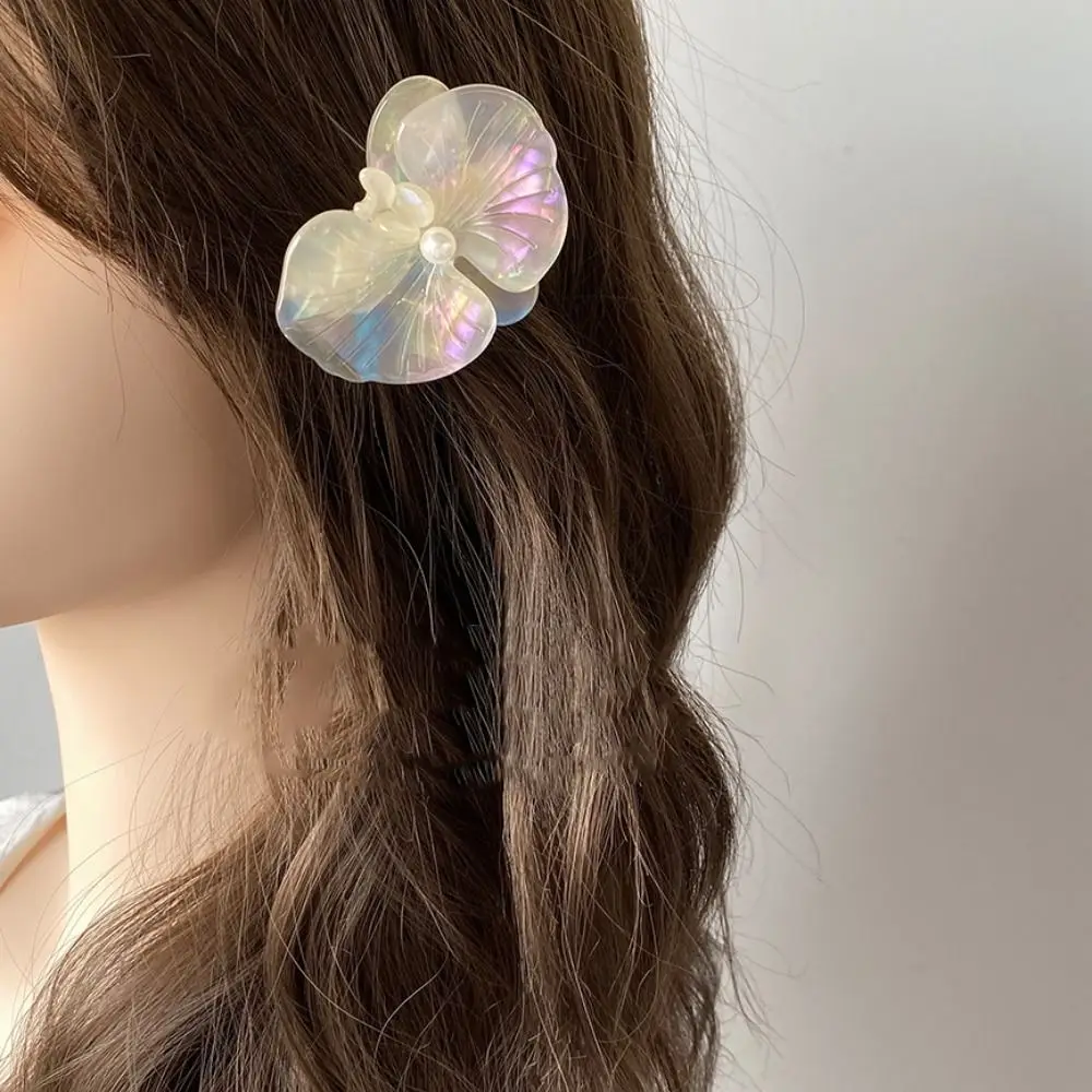 Side Clip Acetic Acid Hairpin Butterfly Orchid Korean Style Flower Duckbill Clip Back Clip Floral Fresh Barrettes Wedding