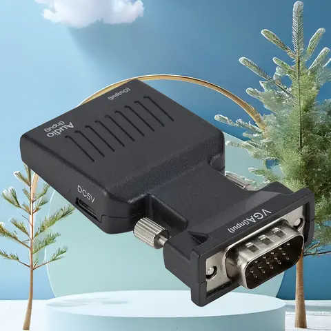 VGA to HDMI-Compatible Converter Adapter 1080P VGA Adapter For PC Laptop to HDTV Projector Video Audio HDMI-Compatible to VGA