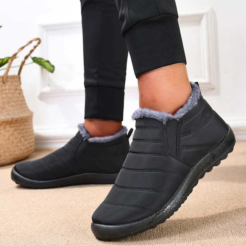 Warm Men's Boots Snow Flat Men's Winter Shoes Plus Size Shoes For Men Unisex Waterproof Ankle Boots Working Shoes Male Footwear