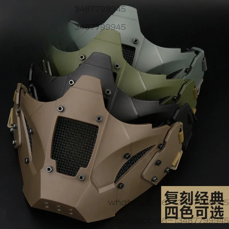 Classic replica Iron Samurai mask, real CS protective half face mask module can be installed with helmet