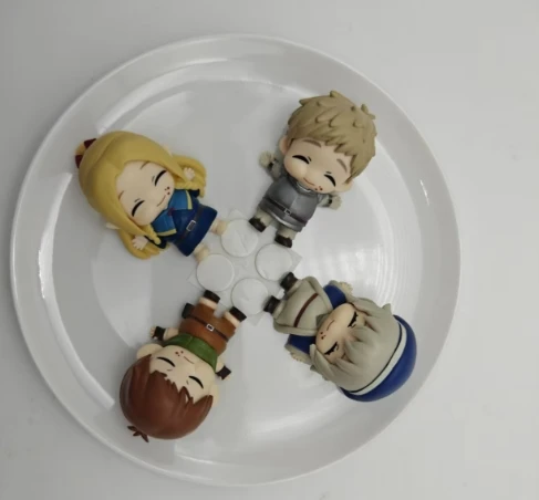 4 unids/set Anime Delicious in Dungeon Marilith Laios Eat Full Cute 6,5 cm figuras de juguete