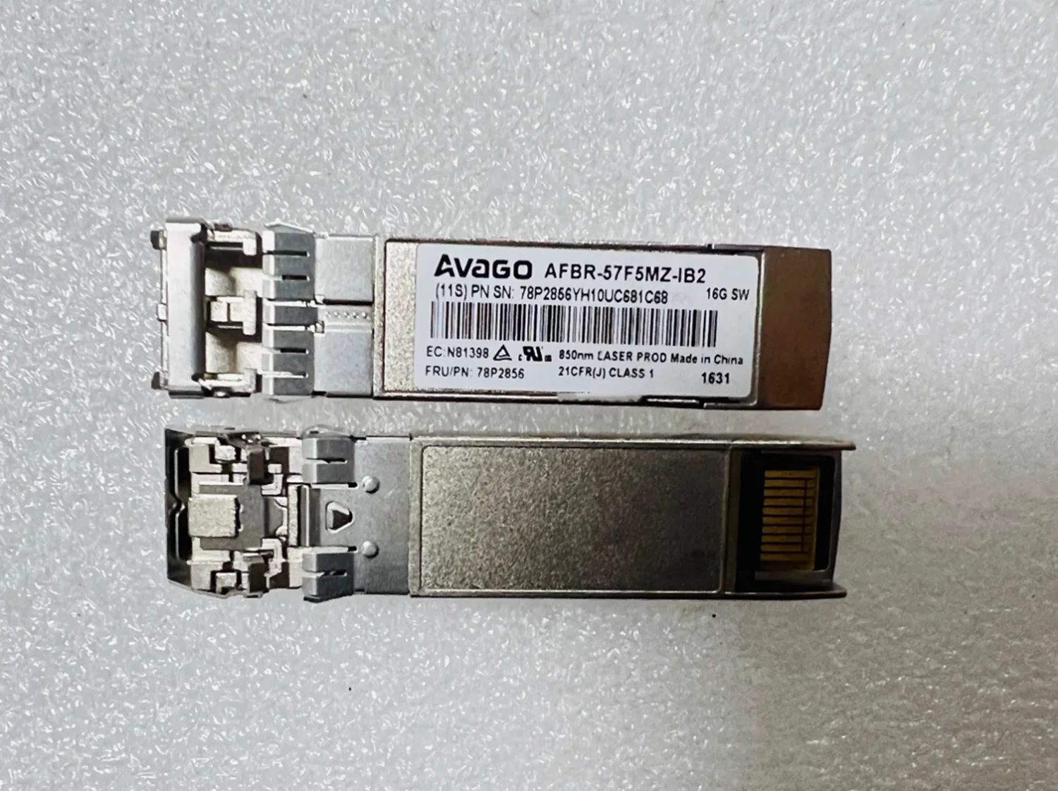 Fiber Optical Module 16G SFP/AFBR-57F5MZ-IB2 FTLF8529P3BCV-IC FTLF8529P4BCV-IB/78P2856 IB-M 16GB 850NM Optical Network Module