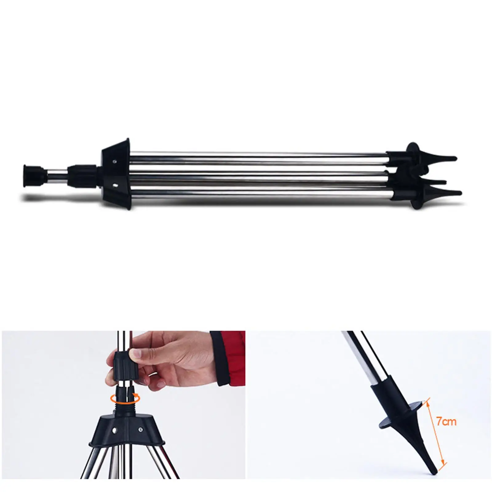

Lawn Sprinkler Tripod Rotating Sprinkler Stake Base Adjustable Stainless Steel Automatic Watering for Large Area Gardens