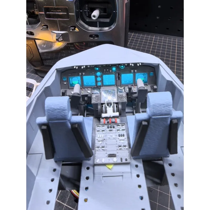 Freewing AL37 70mm EDF Airliner 3D Printed Cockpit Interior, Scale Instrument Panel Dash Upgrade for RC Passenger Jet