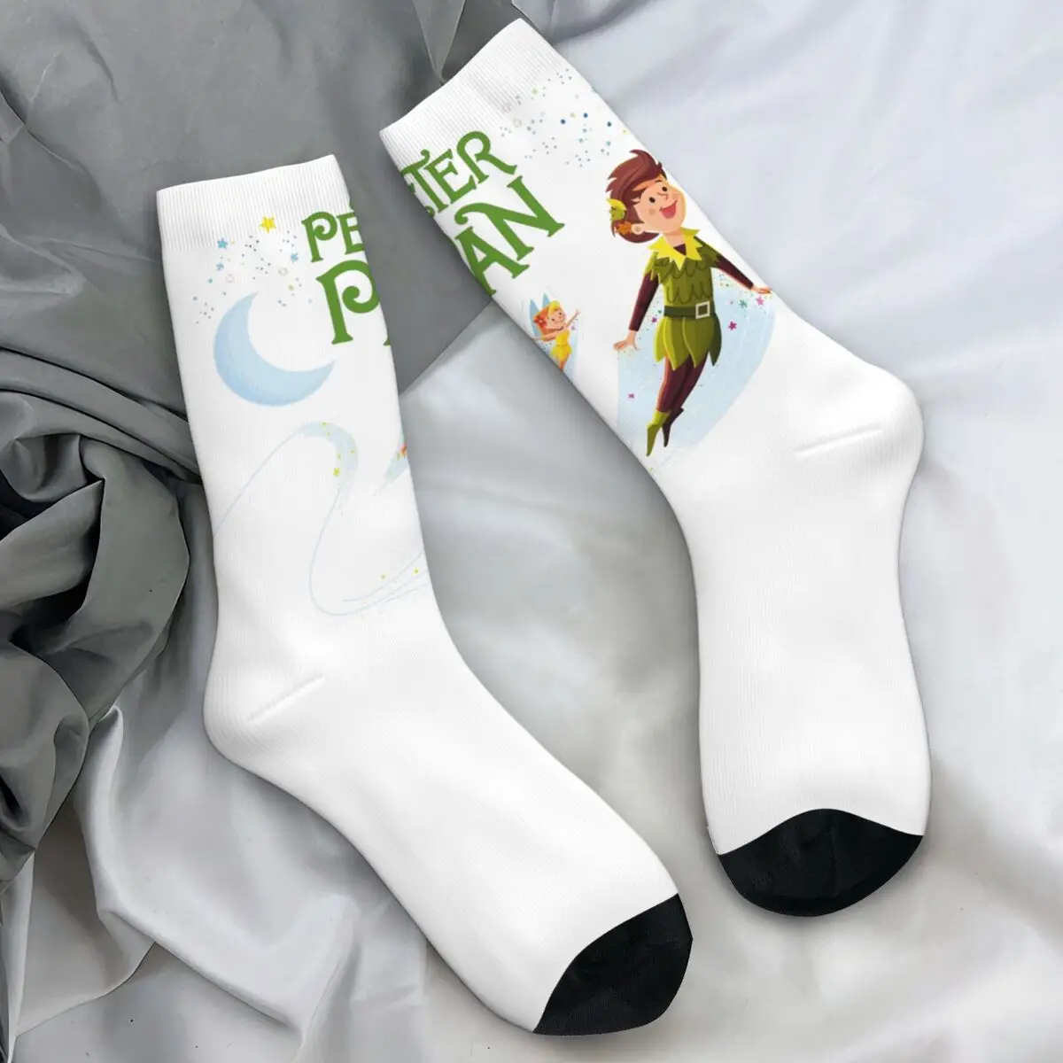 Peter Pan Stockings storybook Pattern Trendy Socks Autumn Non Skid Socks Women Men Outdoor Sports Soft Socks