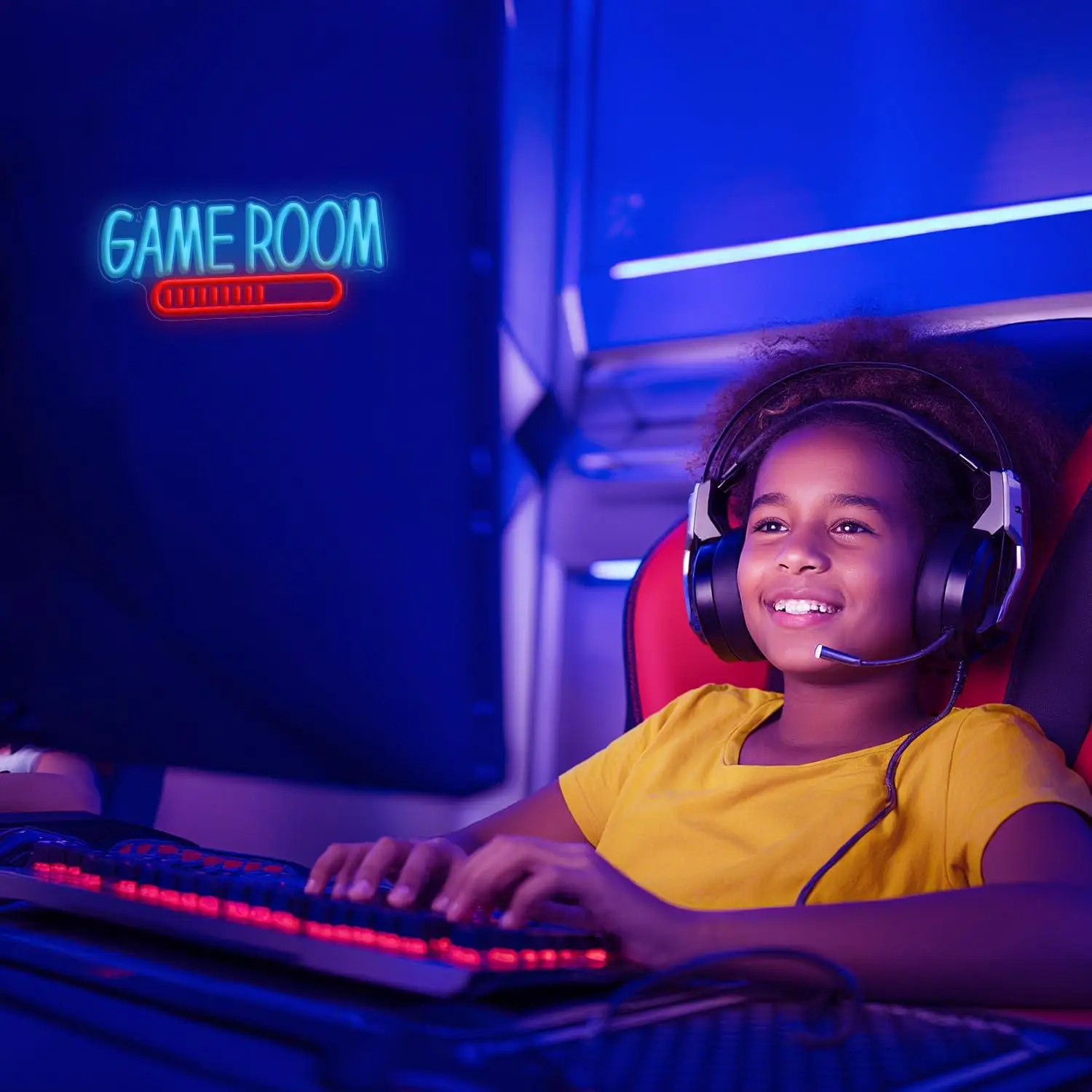 Game Room Neon Sign USB Powered LED Light for Teen Kids Room Man Cave Gaming Themed Wall Decor for Parties Events Game Nights view 3