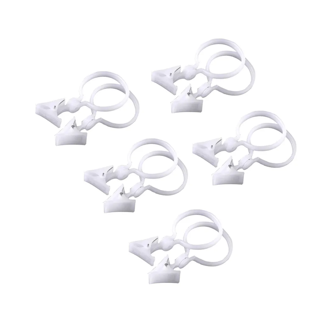 10Pcs Round Plastic Shower Curtain Clips 12x6cm Secure Grip Bathroom Accessories for Curtains Drapes Privacy