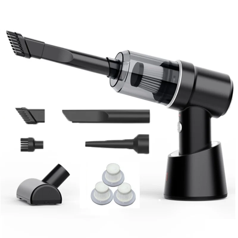 HOT 80000Pa Car Vacuum Cleaner Wireless Charging Compressed Air Handheld High-Power with HEPA Filter for Home Office Car -B
