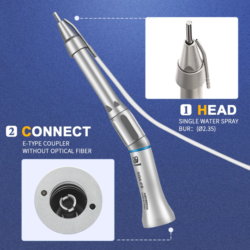 AI-SGA-ES Dentals Contra Angle Handpiece 20 Degree Angle Head 1:1Direct Drive Surgical External Water Spray Implants Hand Piece