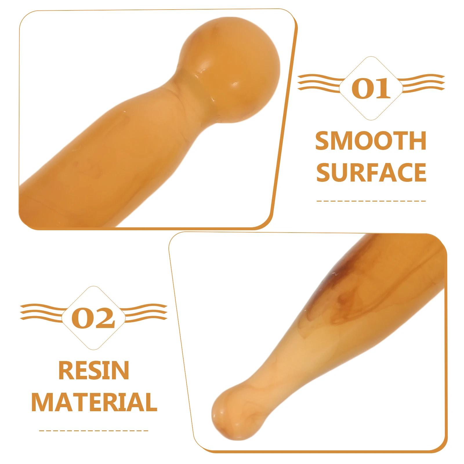 

2pcs Resin Acupoint Massager Gua Sha Tool Facial Massage Pen Portable Acupressure Rod Body Neck Shoulder Relaxation Massage